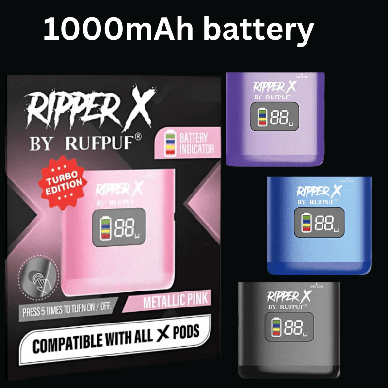 Rufpuf Ripper X Turbo Battery-1000mAh Steinbach Vape SuperStore and Bong Shop Manitoba Canada