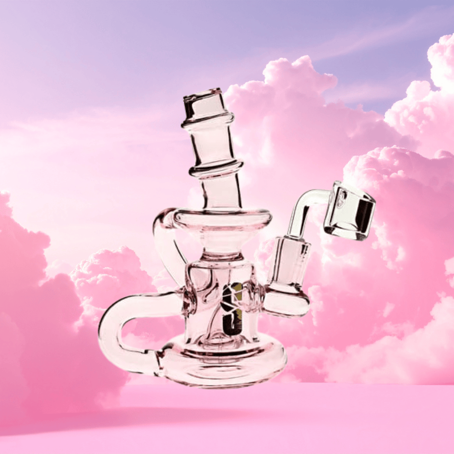Shatter'd Glass Mini Recycler 5" Bright Pink Steinbach Vape SuperStore and Bong Shop Manitoba Canada