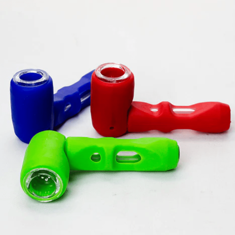 Silicone Hand Pipe w/ Glass Bowl and Tube Rasta Steinbach Vape SuperStore and Bong Shop Manitoba Canada