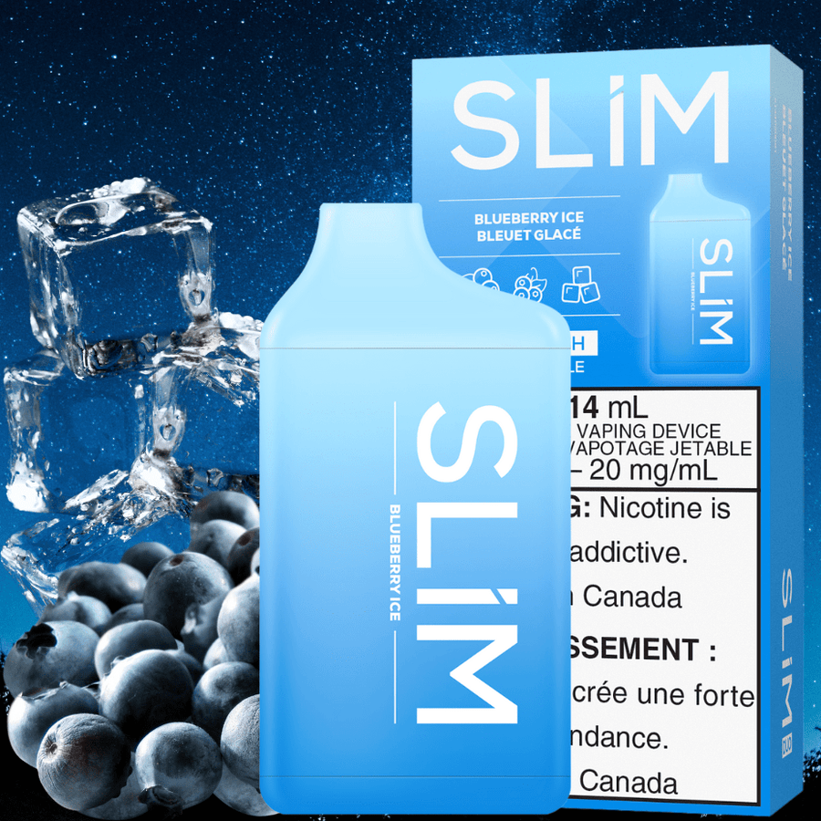 Slim 7500 Rechargeable Disposable Vape-Blueberry Ice 14mL / 20mg Steinbach Vape SuperStore and Bong Shop Manitoba Canada