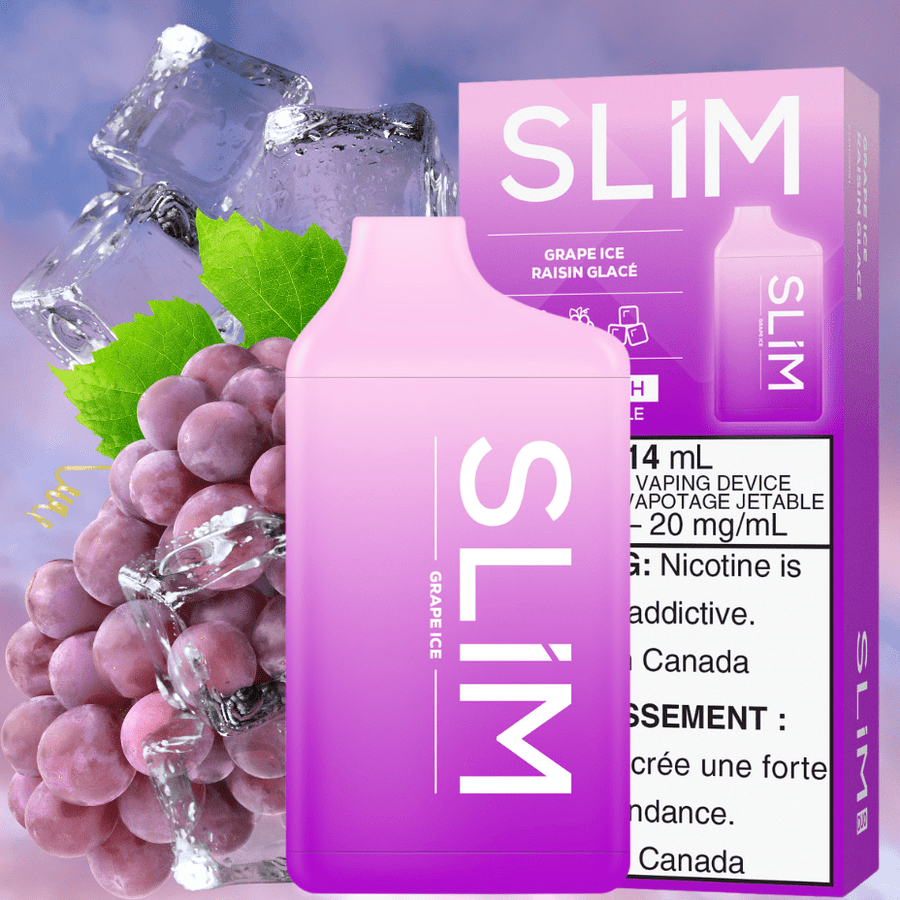 Slim 7500 Rechargeable Disposable Vape-Grape Ice 14mL / 20mg Steinbach Vape SuperStore and Bong Shop Manitoba Canada