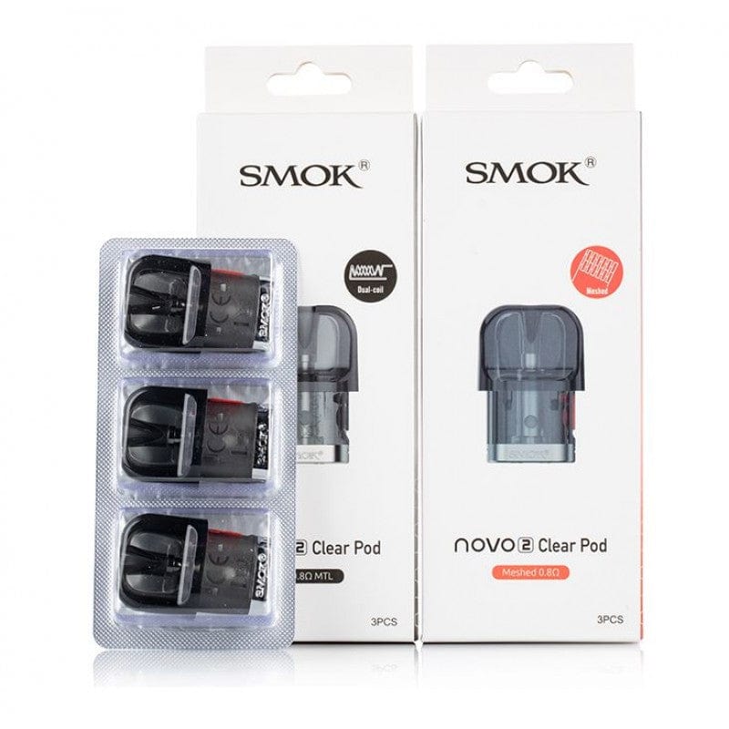 Smok Novo 2 Clear Replacement Pods-3/pkg 3/pkg / Mesh 0.8ohm Steinbach Vape SuperStore and Bong Shop Manitoba Canada