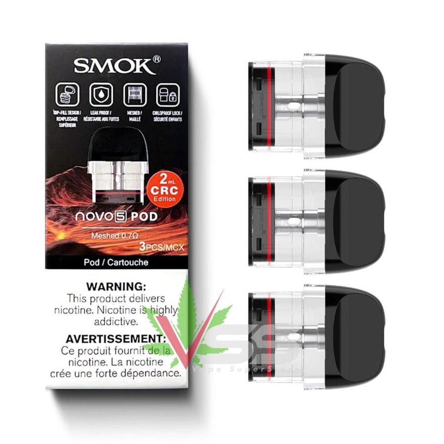 Smok Novo 5 Replacement Pods (3 Pack) 0.7Ω 2mL (MTL) Steinbach Vape SuperStore and Bong Shop Manitoba Canada