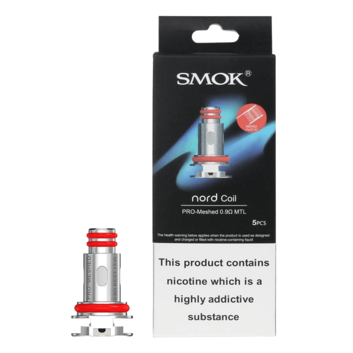 Smok Smok Nord Pro Replacement Coils 5/pkg / Meshed 0.9 ohm MTL Smok Nord Pro Replacement Coils-Steinbach Vape SuperStore Manitoba, CA