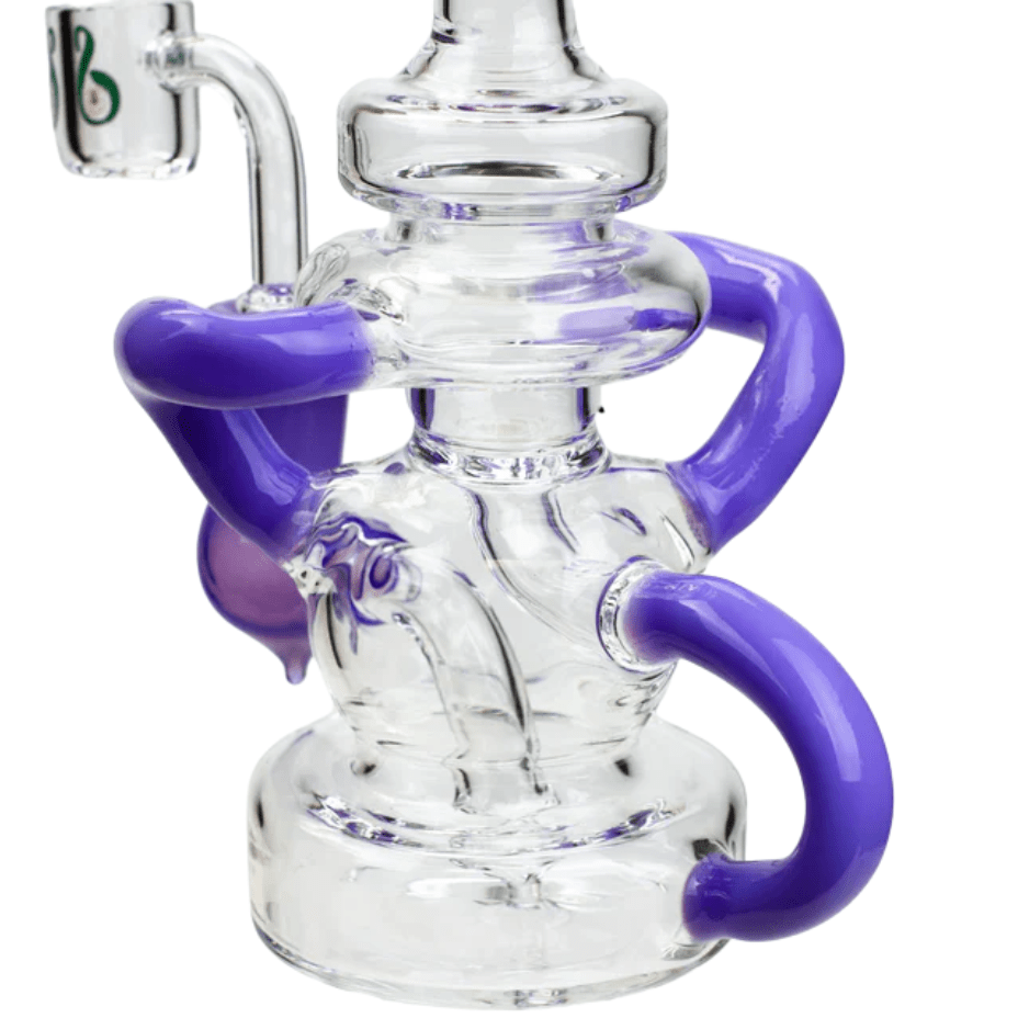 Soul Glass 2-in-1 Bent Neck Recycler 8" Purple Steinbach Vape SuperStore and Bong Shop Manitoba Canada