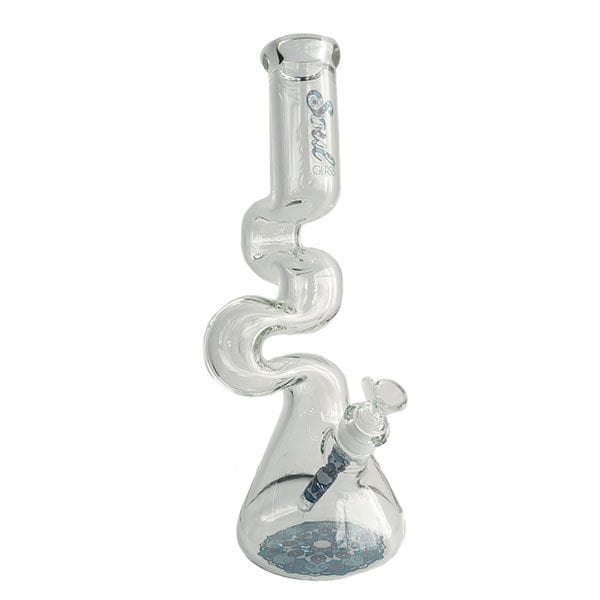 Soul Glass 7mm 3-Arm Zig Zag Mandala Beaker 16.5" Steinbach Vape SuperStore and Bong Shop Manitoba Canada