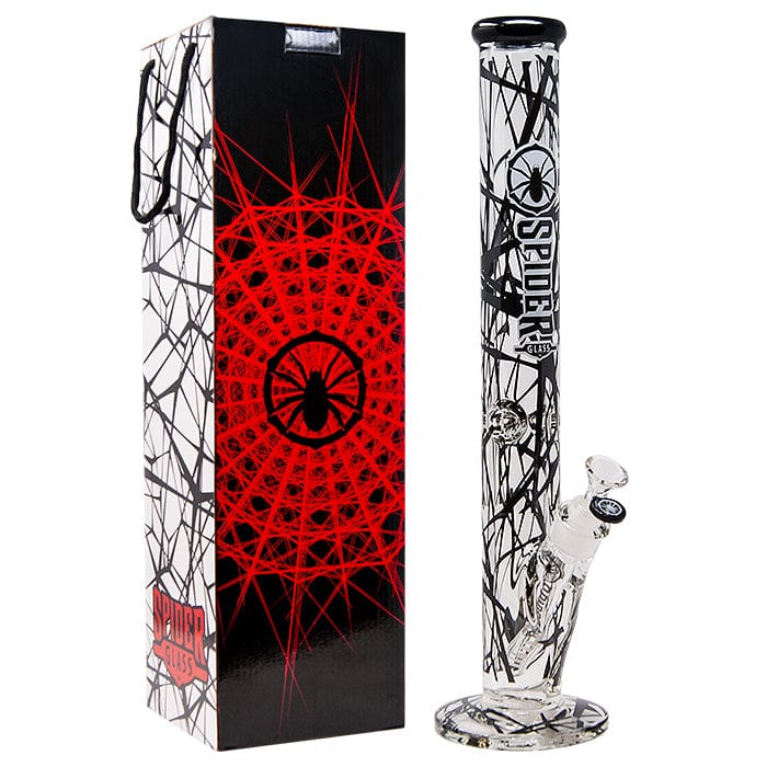 Spider Glass Cylindrical Spiderweb 9mm-18" Black Steinbach Vape SuperStore and Bong Shop Manitoba Canada