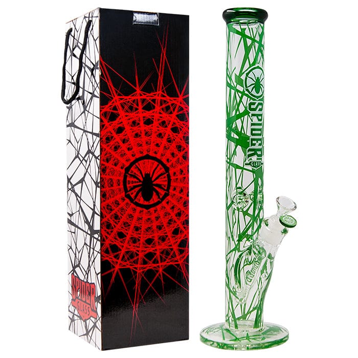 Spider Glass Cylindrical Spiderweb 9mm-18" Green Steinbach Vape SuperStore and Bong Shop Manitoba Canada