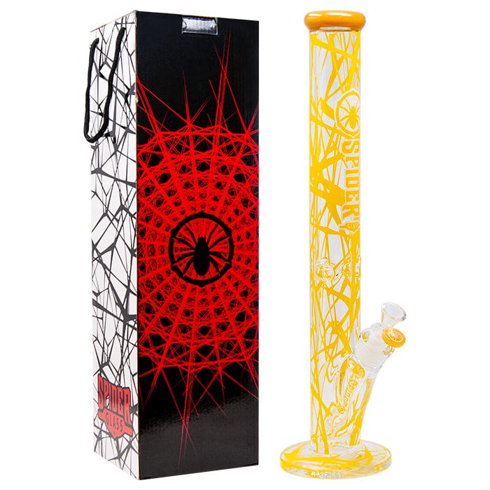 Spider Glass Cylindrical Spiderweb 9mm-18" Yellow Steinbach Vape SuperStore and Bong Shop Manitoba Canada