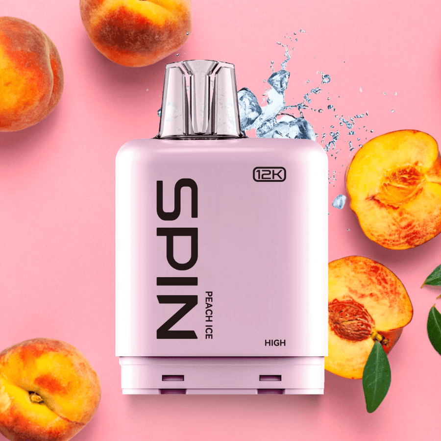 Spin Fizz X Pod 12000 - Peach Ice 12000 Puffs / 20mg Steinbach Vape SuperStore and Bong Shop Manitoba Canada