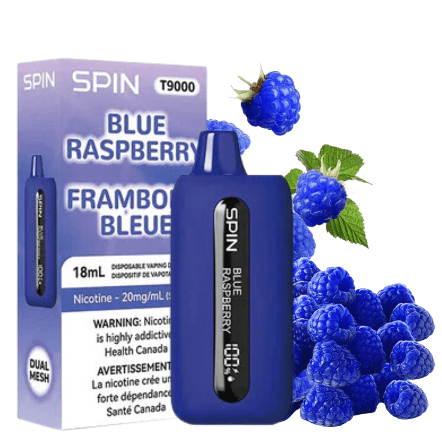 Spin T9000 Disposable Vape-Blue Raspberry 20mg / 9000 Puffs Steinbach Vape SuperStore and Bong Shop Manitoba Canada