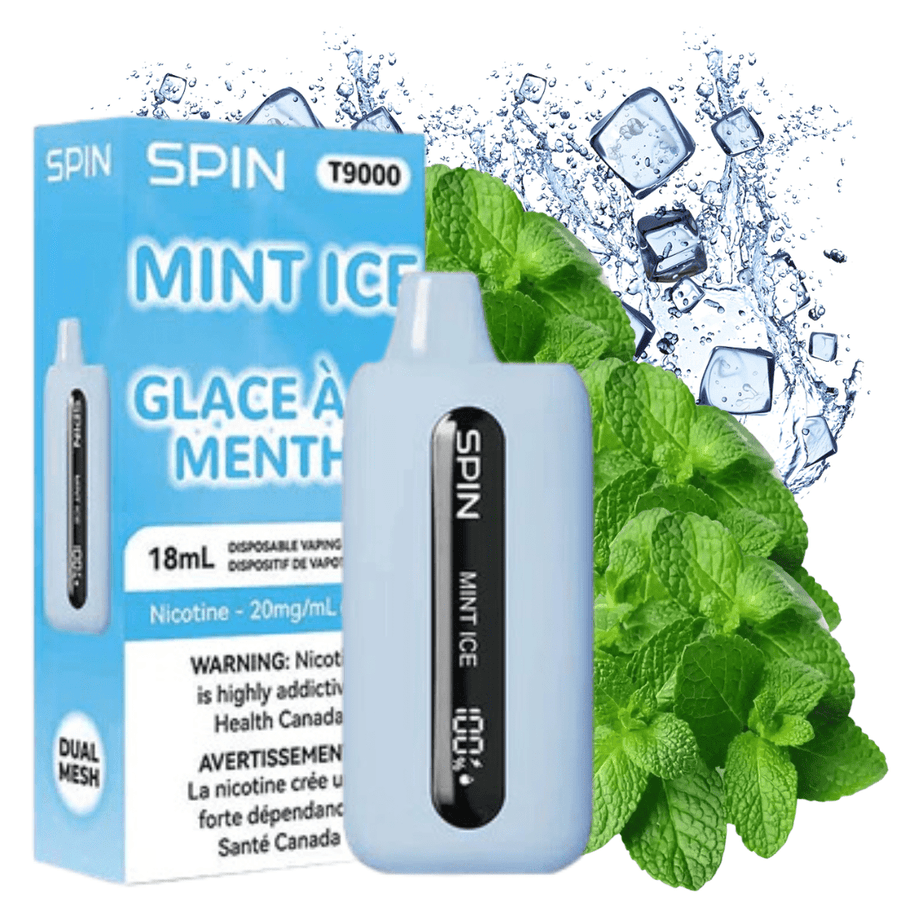 Spin T9000 Disposable Vape-Mint Ice 20mg / 9000 Puffs Steinbach Vape SuperStore and Bong Shop Manitoba Canada