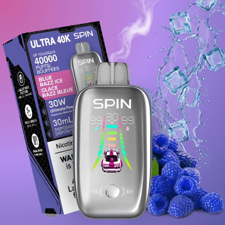 Spin Ultra 40k Disposable Vape - Blue Razz Ice 40000 puffs / 20mg Steinbach Vape SuperStore and Bong Shop Manitoba Canada