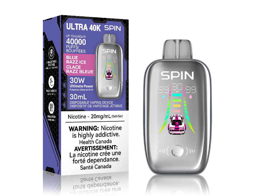 Spin Ultra 40k Disposable Vape - Blue Razz Ice 40000 puffs / 20mg Steinbach Vape SuperStore and Bong Shop Manitoba Canada