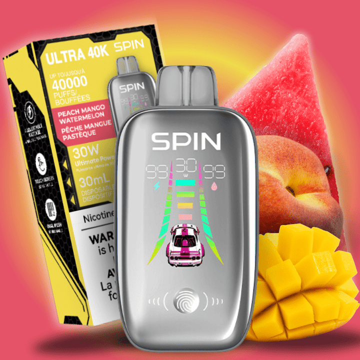 Spin Ultra 40k Disposable Vape - Peach Mango Watermelon 40000 puffs / 20mg Steinbach Vape SuperStore and Bong Shop Manitoba Canada