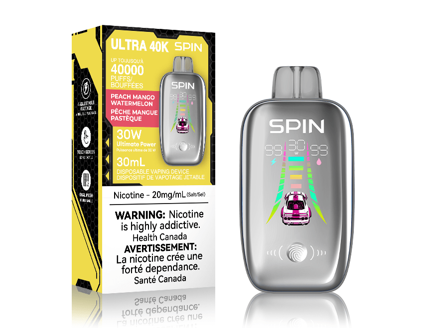 Spin Ultra 40k Disposable Vape - Peach Mango Watermelon 40000 puffs / 20mg Steinbach Vape SuperStore and Bong Shop Manitoba Canada