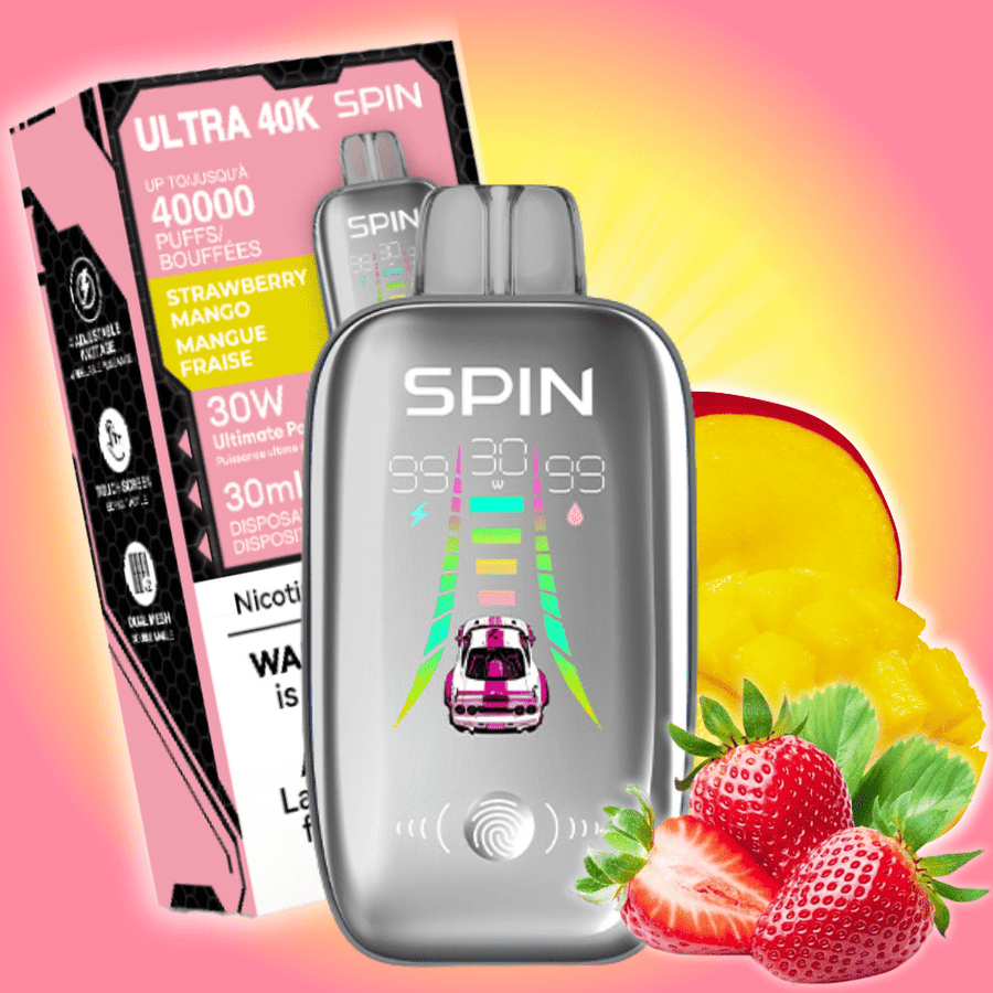 Spin Ultra 40k Disposable Vape - Strawberry Mango 40000 puffs / 20mg Steinbach Vape SuperStore and Bong Shop Manitoba Canada