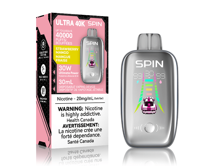 Spin Ultra 40k Disposable Vape - Strawberry Mango 40000 puffs / 20mg Steinbach Vape SuperStore and Bong Shop Manitoba Canada