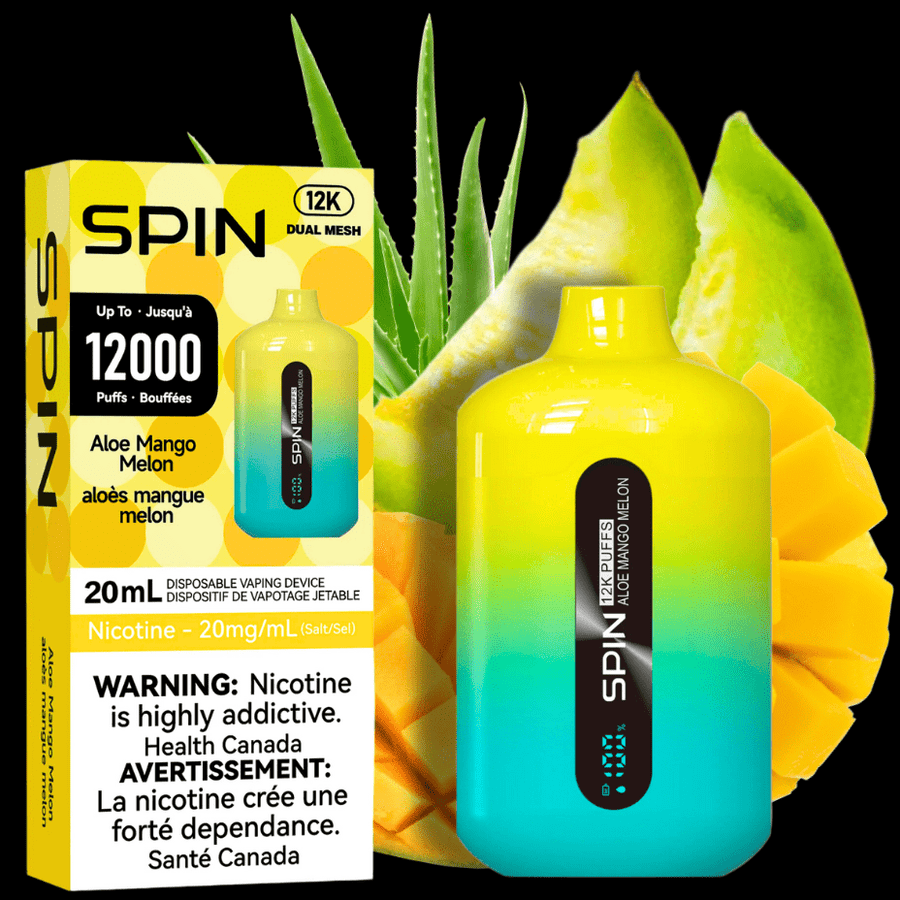 Spin Vape Spin 12,000 Disposable Vape-Aloe Mango Melon-Steinbach Vape SuperStore Spin 12,000 Disposable Vape-Aloe Mango Melon 20ml / 20mg