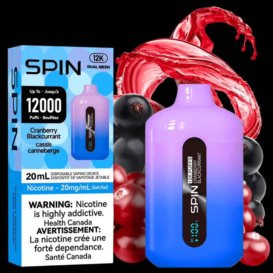 Spin Vape Spin 12,000 Disposable Vape-Cranberry Blackcurrant-Steinbach Vape MB Spin 12,000 Disposable Vape-Cranberry Blackcurrant 20ml / 20mg