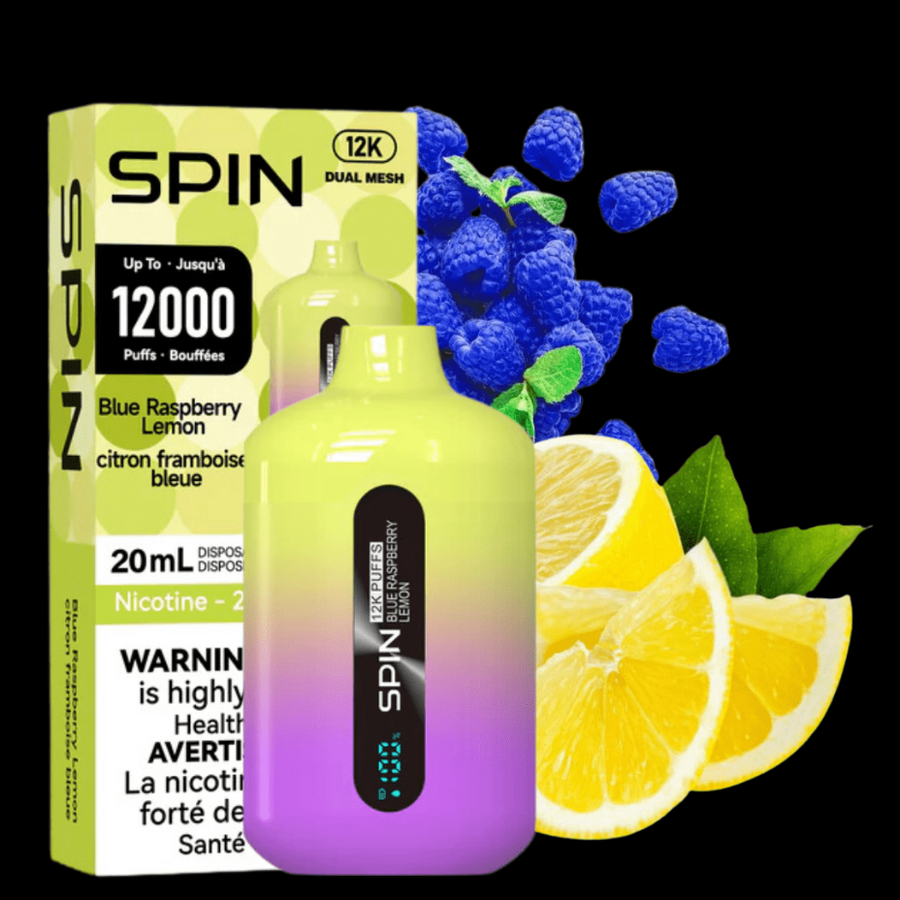 Spin Vape Spin Vape 12,000 Disposable Vape-Blue Raspberry Lemon-Steinbach Vape Spin Vape 12,000 Disposable Vape-Blue Raspberry Lemon 20ml / 20mg