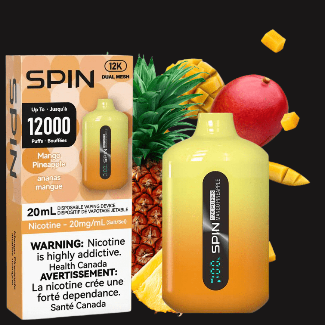 Spin Vape Spin Vape 12,000 Disposable Vape-Mango Pineapple-Steinbach Vape SuperStore MB, Canada Spin 12,000 Disposable Vape-Mango Pineapple 20mg