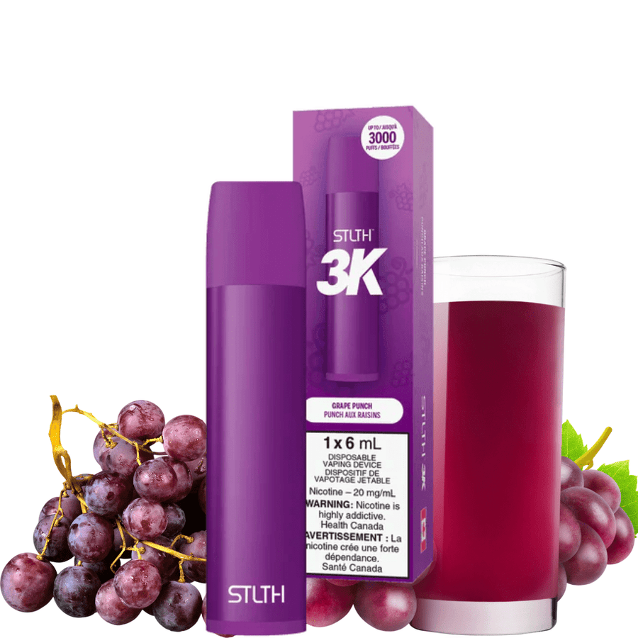 STLTH 3K Disposable Vape Grape Punch 3000 / 20mg Steinbach Vape SuperStore and Bong Shop Manitoba Canada