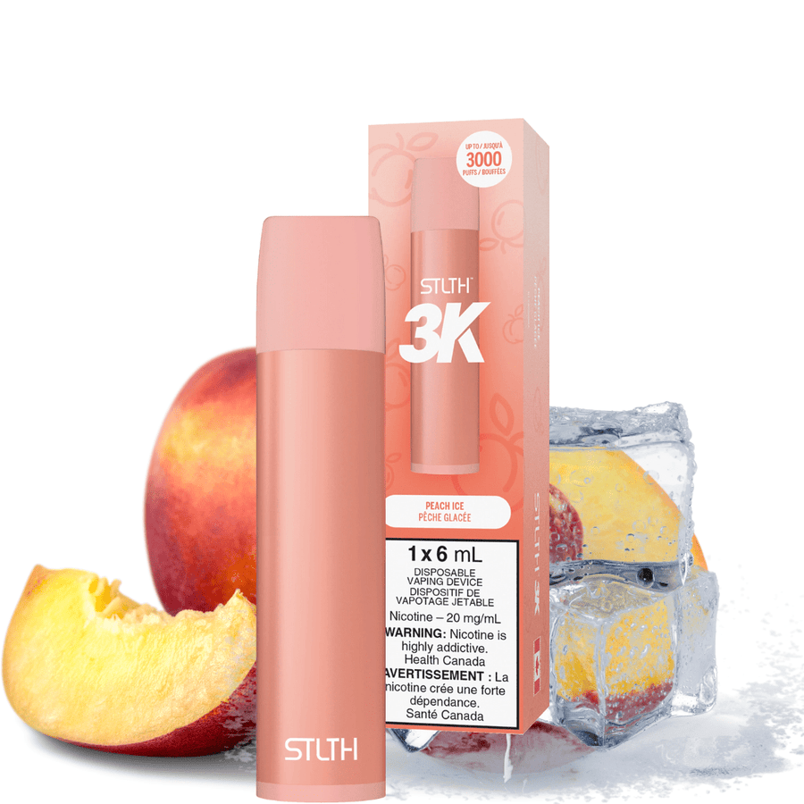 STLTH 3K Disposable Vape Peach Ice 3000 / 20mg Steinbach Vape SuperStore and Bong Shop Manitoba Canada