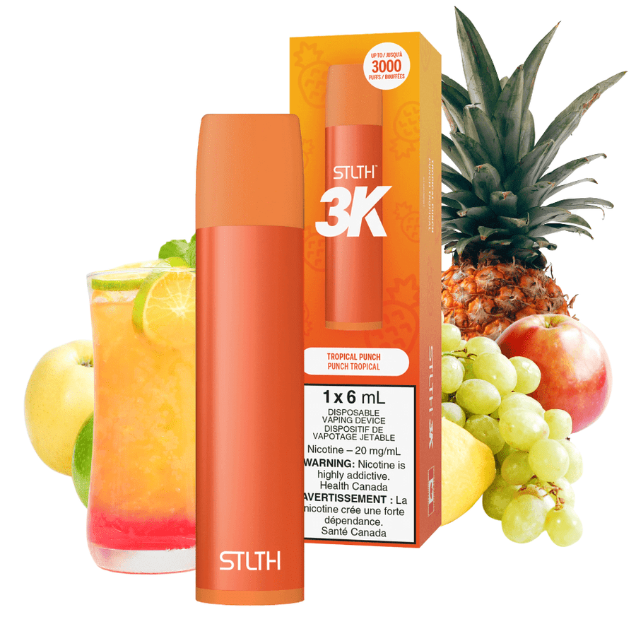STLTH 3K Disposable Vape Tropical Punch 3000 / 20mg Steinbach Vape SuperStore and Bong Shop Manitoba Canada