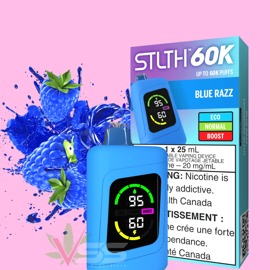 STLTH 60K Disposable Vape - Blue Razz 20mg/mL / 60K Steinbach Vape SuperStore and Bong Shop Manitoba Canada