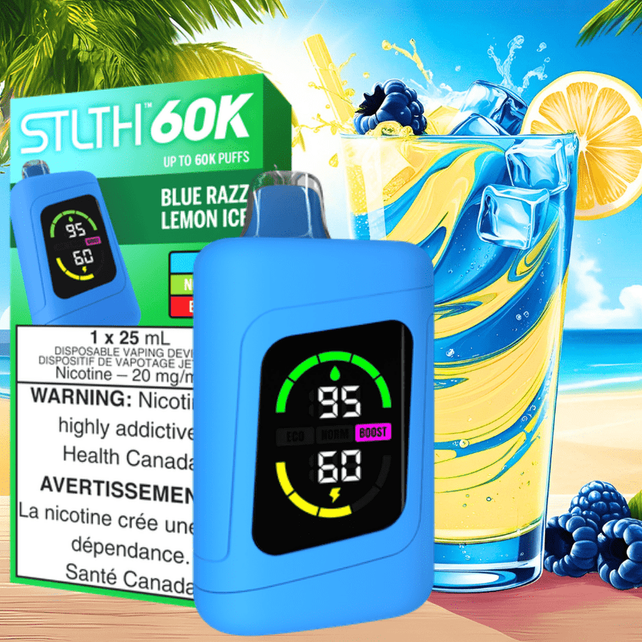 STLTH 60K Disposable Vape-Blue Razz Lemon Ice 20mg / 60000 Puffs Steinbach Vape SuperStore and Bong Shop Manitoba Canada