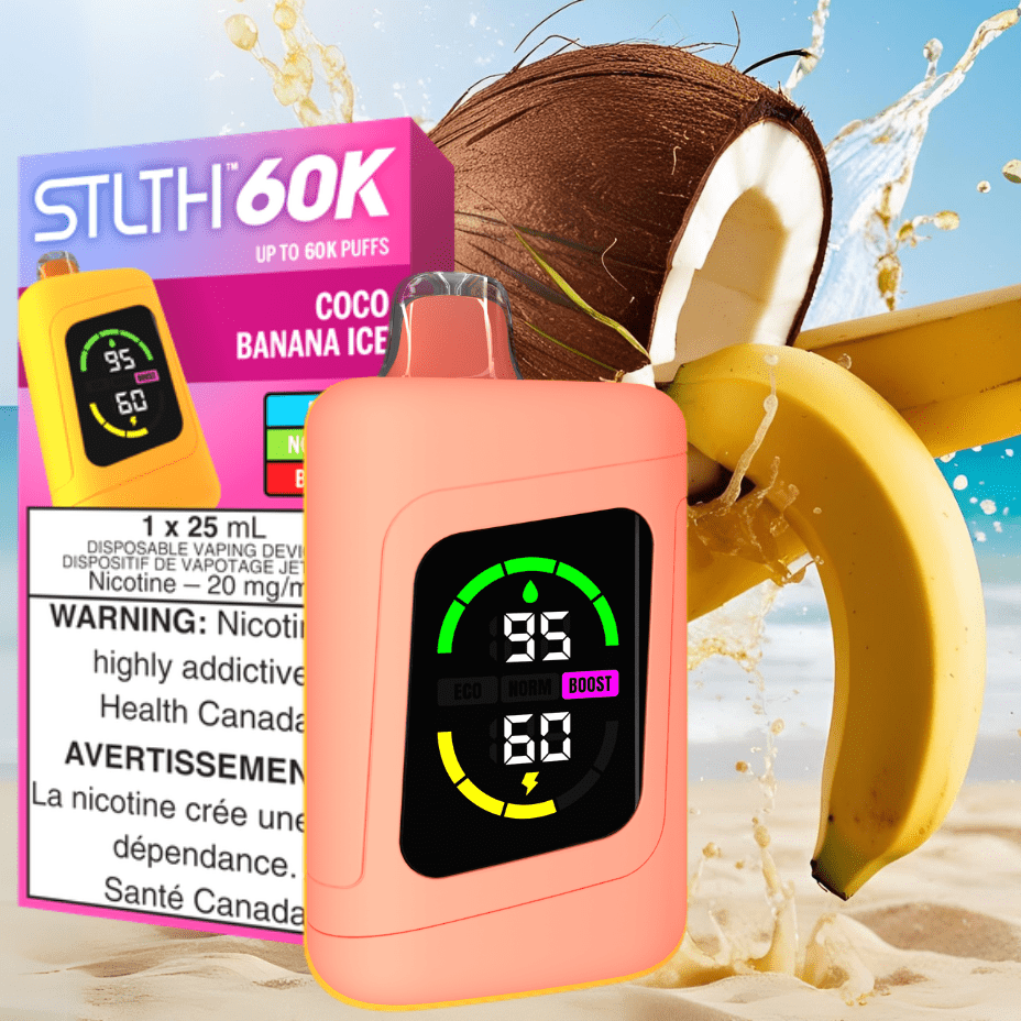 STLTH 60K Disposable Vape-Coco Banana Ice 20mg / 60000 Puffs Steinbach Vape SuperStore and Bong Shop Manitoba Canada