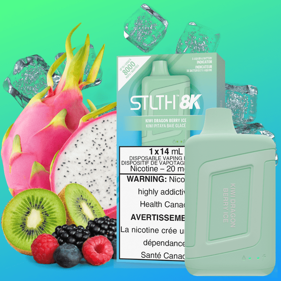 STLTH 8K Disposable Vape-Kiwi Dragon Berry Ice 8000 Puffs / 20mg Steinbach Vape SuperStore and Bong Shop Manitoba Canada