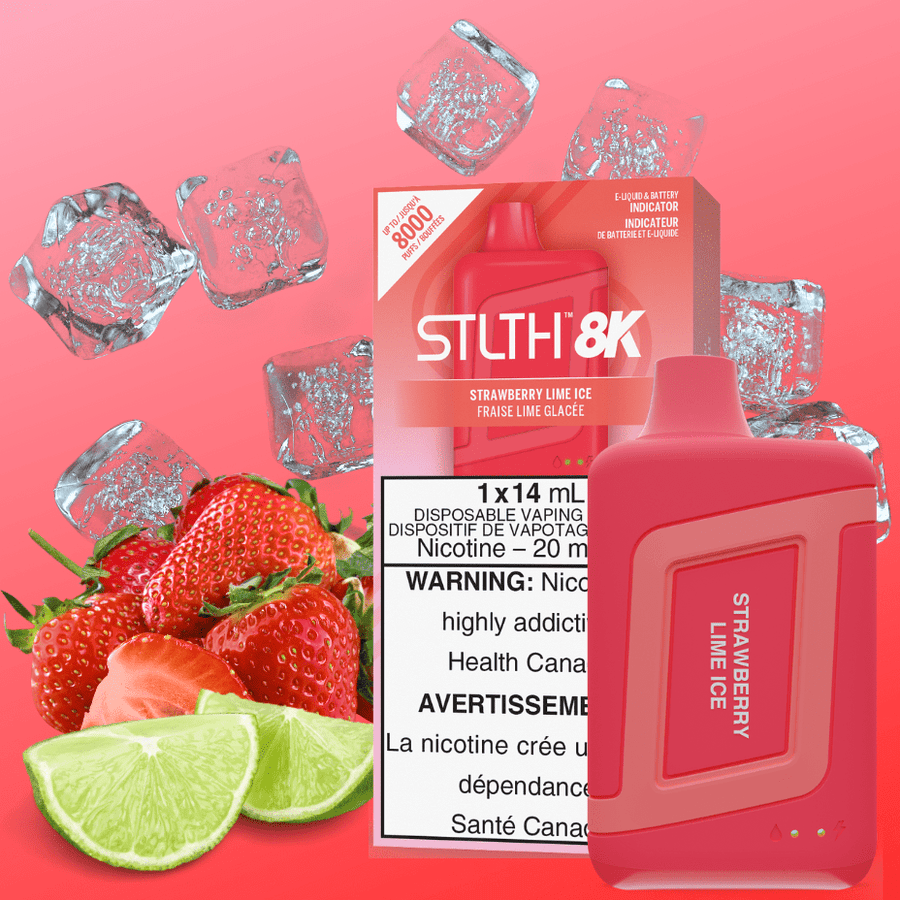STLTH 8K Disposable Vape-Strawberry Lime Ice 8000 Puffs / 20mg Steinbach Vape SuperStore and Bong Shop Manitoba Canada