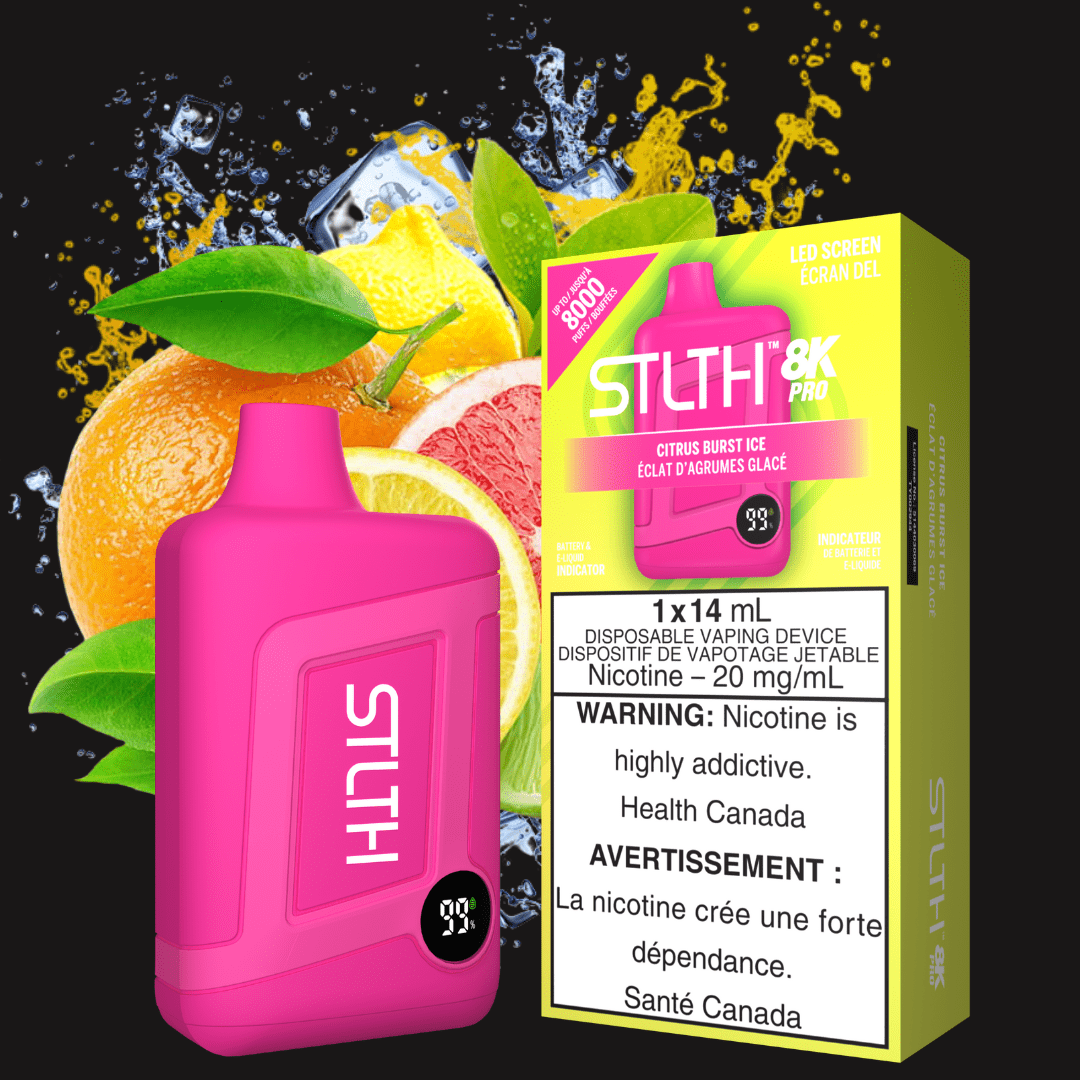 STLTH 8K PRO Disposable Vape-Citrus Burst Ice 20mg Steinbach Vape SuperStore and Bong Shop Manitoba Canada