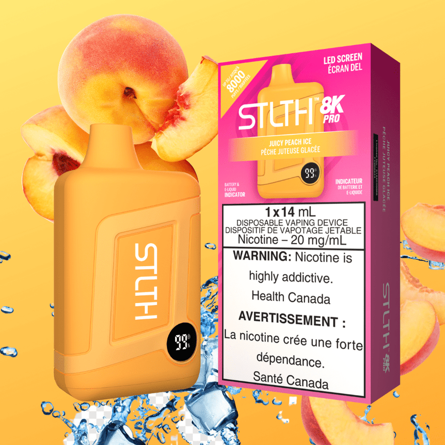 STLTH 8K PRO Disposable Vape-Juicy Peach Steinbach Vape SuperStore and Bong Shop Manitoba Canada