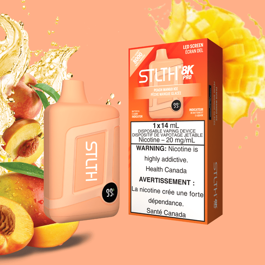 STLTH 8K PRO Disposable Vape-Peach Mango Steinbach Vape SuperStore and Bong Shop Manitoba Canada