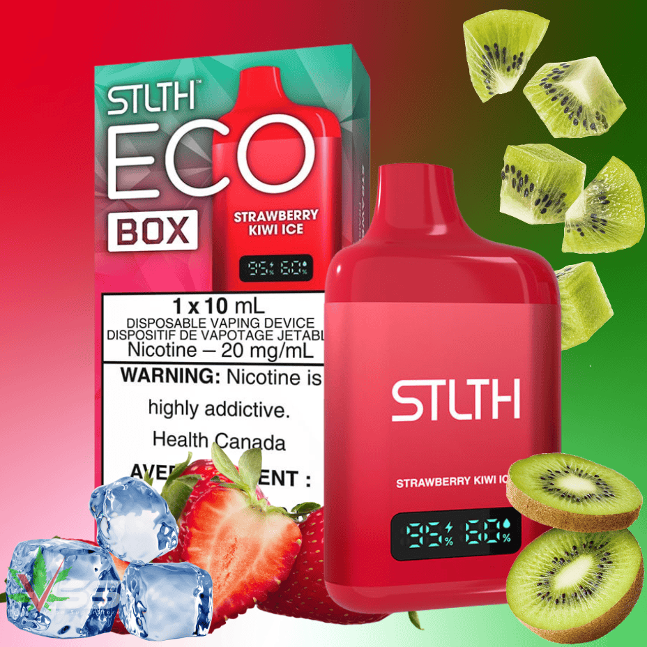 STLTH Eco Box Disposable Vape - Strawberry Kiwi Ice 16K / 20mg Steinbach Vape SuperStore and Bong Shop Manitoba Canada
