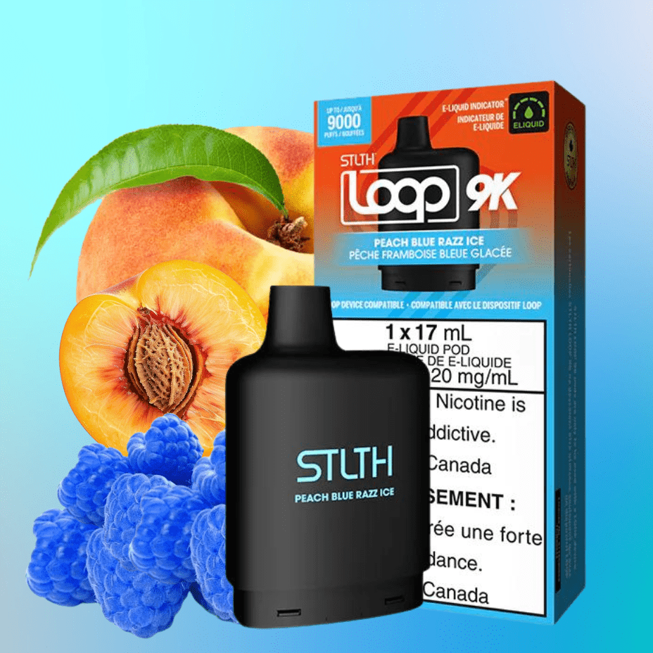 STLTH Loop 9k Pod-Peach Blue Razz Ice 17ml / 9000 Puffs Steinbach Vape SuperStore and Bong Shop Manitoba Canada