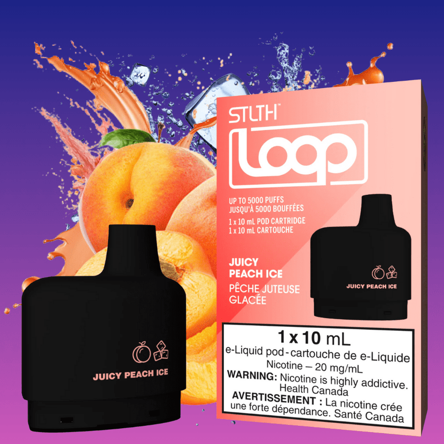 STLTH Loop Pods-Juicy Peach Ice 20mg / 5000Puffs Steinbach Vape SuperStore and Bong Shop Manitoba Canada