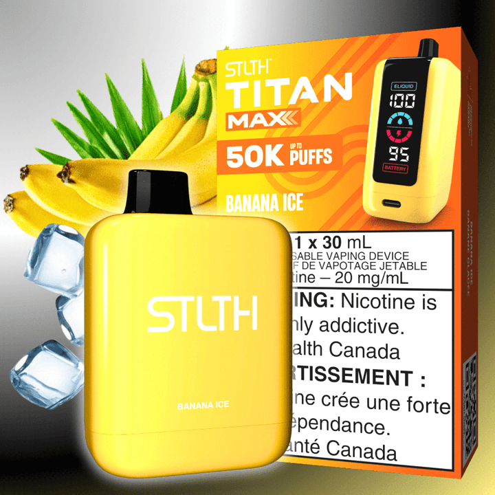 STLTH Titan Max 50k Disposable Vape-Banana Ice 50000 Puffs Steinbach Vape SuperStore and Bong Shop Manitoba Canada