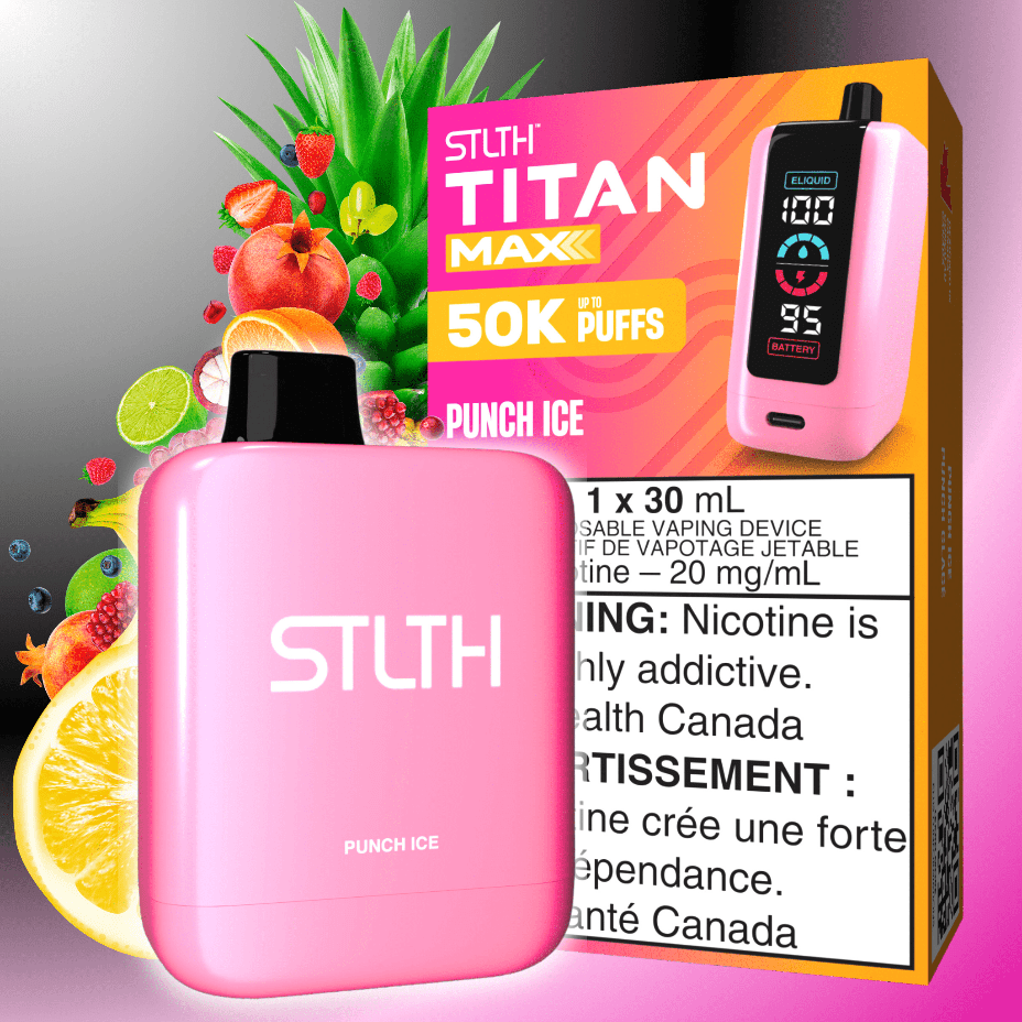STLTH Titan Max 50k Disposable Vape-Punch Ice in Manitoba Steinbach Vape SuperStore & Bong Shop STLTH Titan Max 50k Disposable Vape-Punch Ice in Manitoba Steinbach Vape SuperStore & Bong Shop