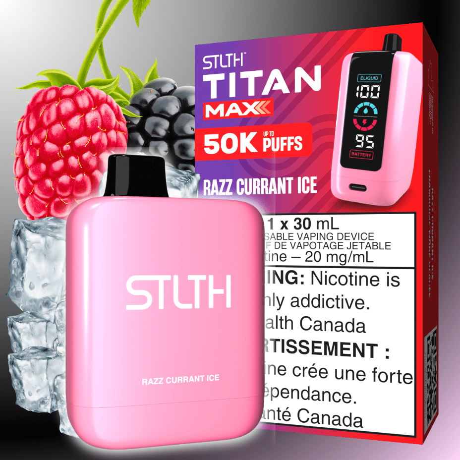 STLTH Titan Max 50k Disposable Vape-Razz Currant Ice 50000 Puffs Steinbach Vape SuperStore and Bong Shop Manitoba Canada