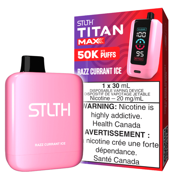 STLTH Titan Max 50k Disposable Vape-Razz Currant Ice 50000 Puffs Steinbach Vape SuperStore and Bong Shop Manitoba Canada