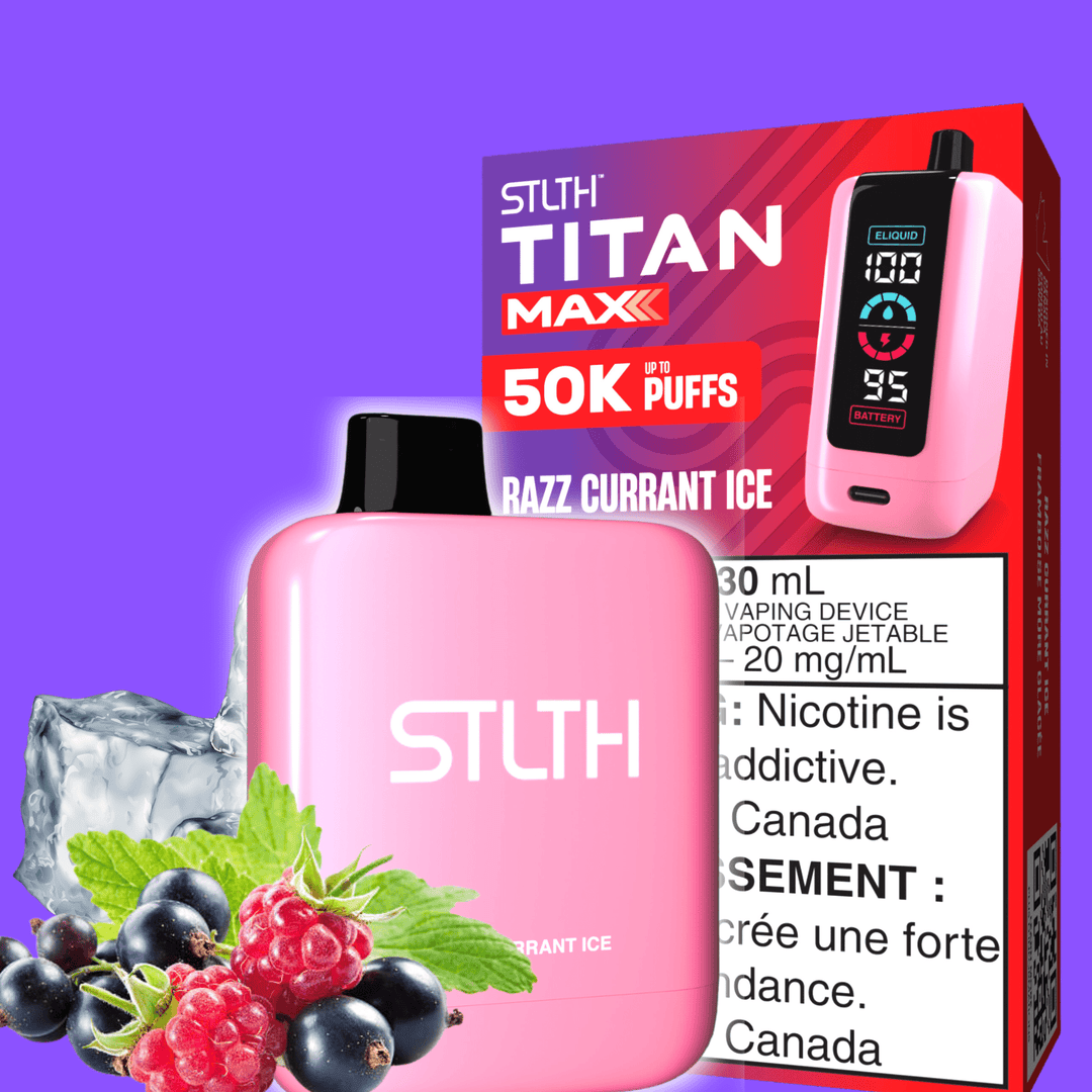 STLTH Titan Max 50k Disposable Vape-Razz Currant Ice 50000 Puffs Steinbach Vape SuperStore and Bong Shop Manitoba Canada