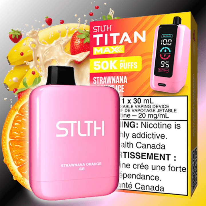 STLTH Titan Max 50k Disposable Vape-Strawnana Orange Ice 50000 Puffs Steinbach Vape SuperStore and Bong Shop Manitoba Canada