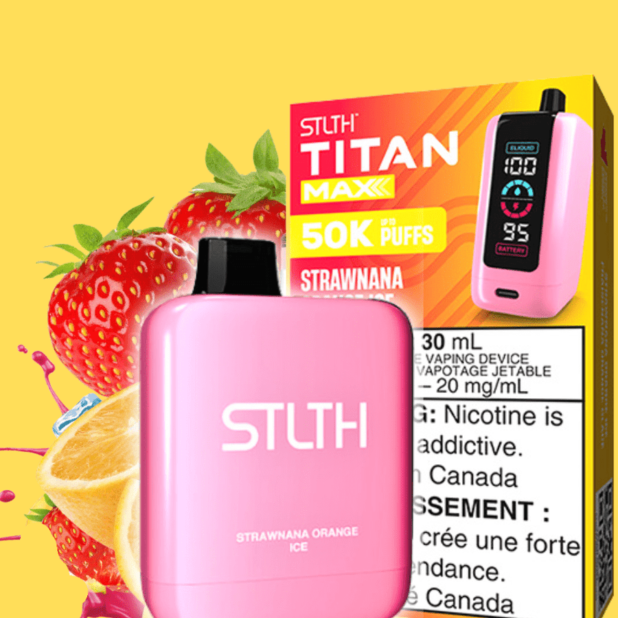 STLTH Titan Max 50k Disposable Vape-Strawnana Orange Ice 50000 Puffs Steinbach Vape SuperStore and Bong Shop Manitoba Canada