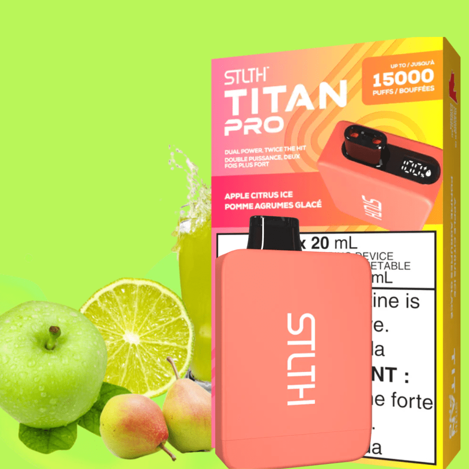 STLTH Titan Pro Disposable Vape-Apple Citrus Ice 20mL / 20mg Steinbach Vape SuperStore and Bong Shop Manitoba Canada