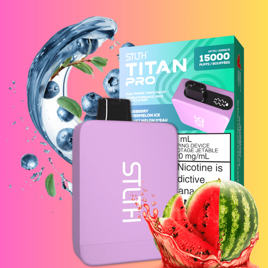 STLTH Titan Pro Disposable Vape-Blueberry Watermelon Ice 20mL / 20mg Steinbach Vape SuperStore and Bong Shop Manitoba Canada