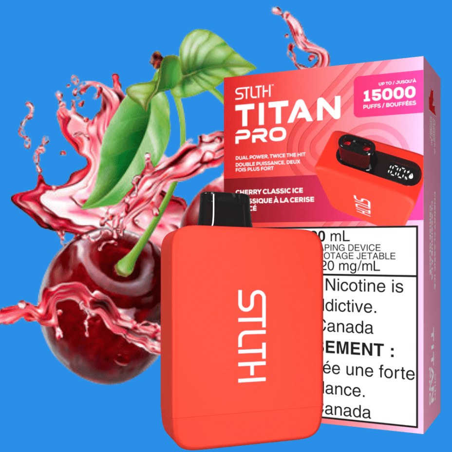 STLTH Titan Pro Disposable Vape-Cherry Classic Ice 20mL / 20mg Steinbach Vape SuperStore and Bong Shop Manitoba Canada